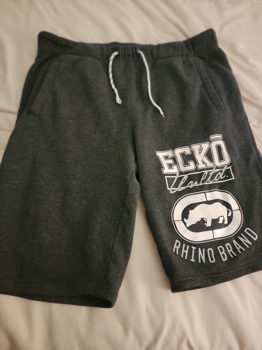 Ecko Unlimited Charcoal Gray Logo Sweat Shorts for Kids